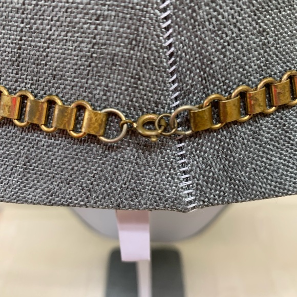 Vintage Victorian Revival Large Jet Black Cameo Locket on a Gold Tone Book Chain - Picture 5 of 8